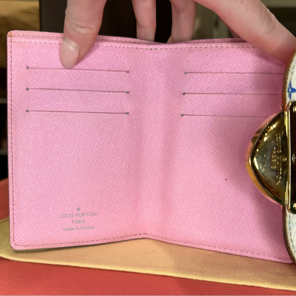Louis Vuitton White Multicolor Joey Bifold Wallet - Picture 9 of 15